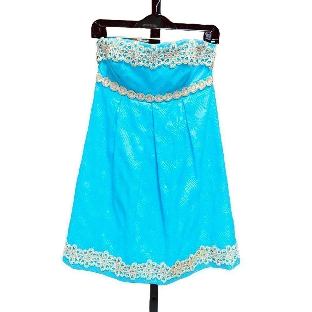Lilly Pulitzer Betsey Jacquard Strapless Dress Size 0